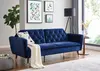 Exquisite Blue Velvet Fabric Sofa Bed- 502540