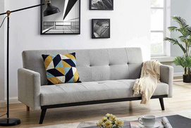 Modern Minimalist Light Grey Sofa Bed - 502930