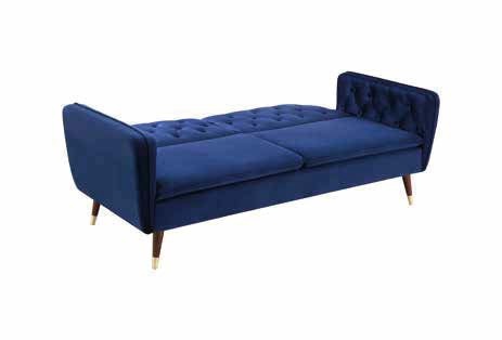 Exquisite Blue Velvet Fabric Sofa Bed- 502540