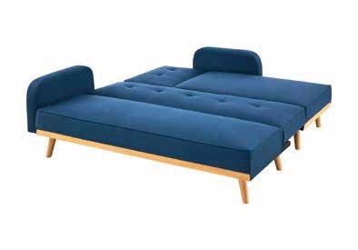 Modern Minimalist Stylish Blue Fabric Sofa Bed- 502570