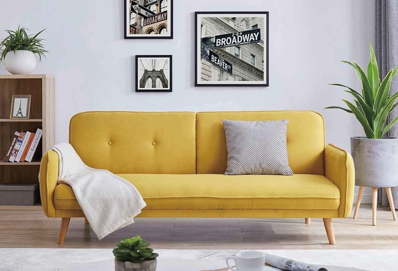 Light Yellow Sofa Bed- 502850