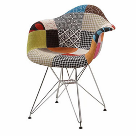 DAW ARMCHAIR PATCHWORK CHAIR CHROMED LEGS