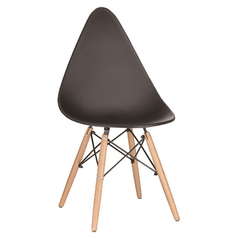 simple design plastic drop chair with wood legs