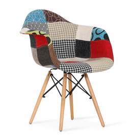 DAW PATCHWORK ARMCHAIR SOLID WOOD LEGS