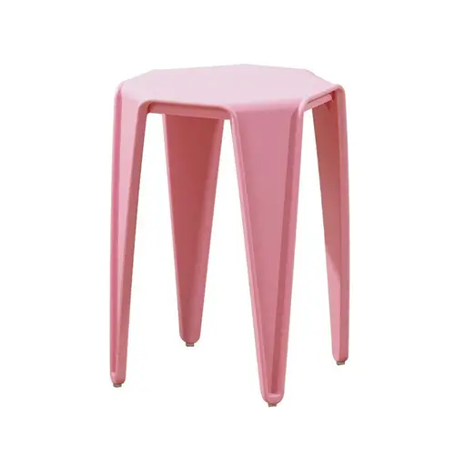new design pink plastic stool chair ottman