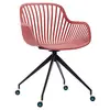 modern high back plastic armrest dining chairs with wood legs