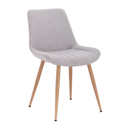 Linen Dining Chair with Wood Style Legs CL-18012