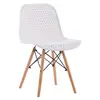 modern hollow out back green pp chair with wooden legs