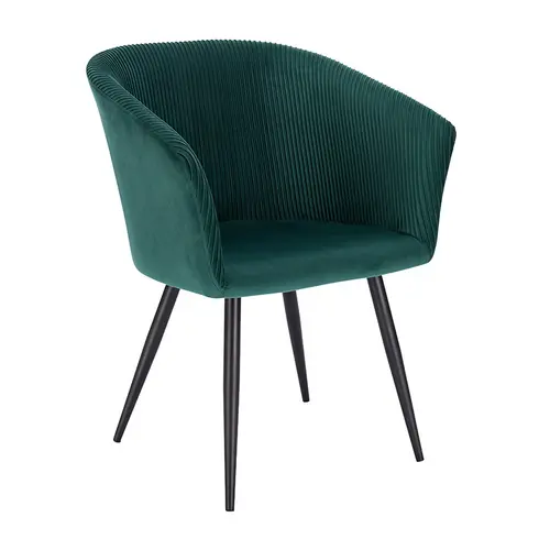 Green Pleated Velvet Dining Chair Arm Chair CL-19011