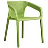 American Style PP Hollow Plastic Dining Chair with Backrest Armchair green
