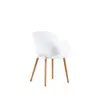 contemporary scandinavian plastic dining chair with solid wood legs white