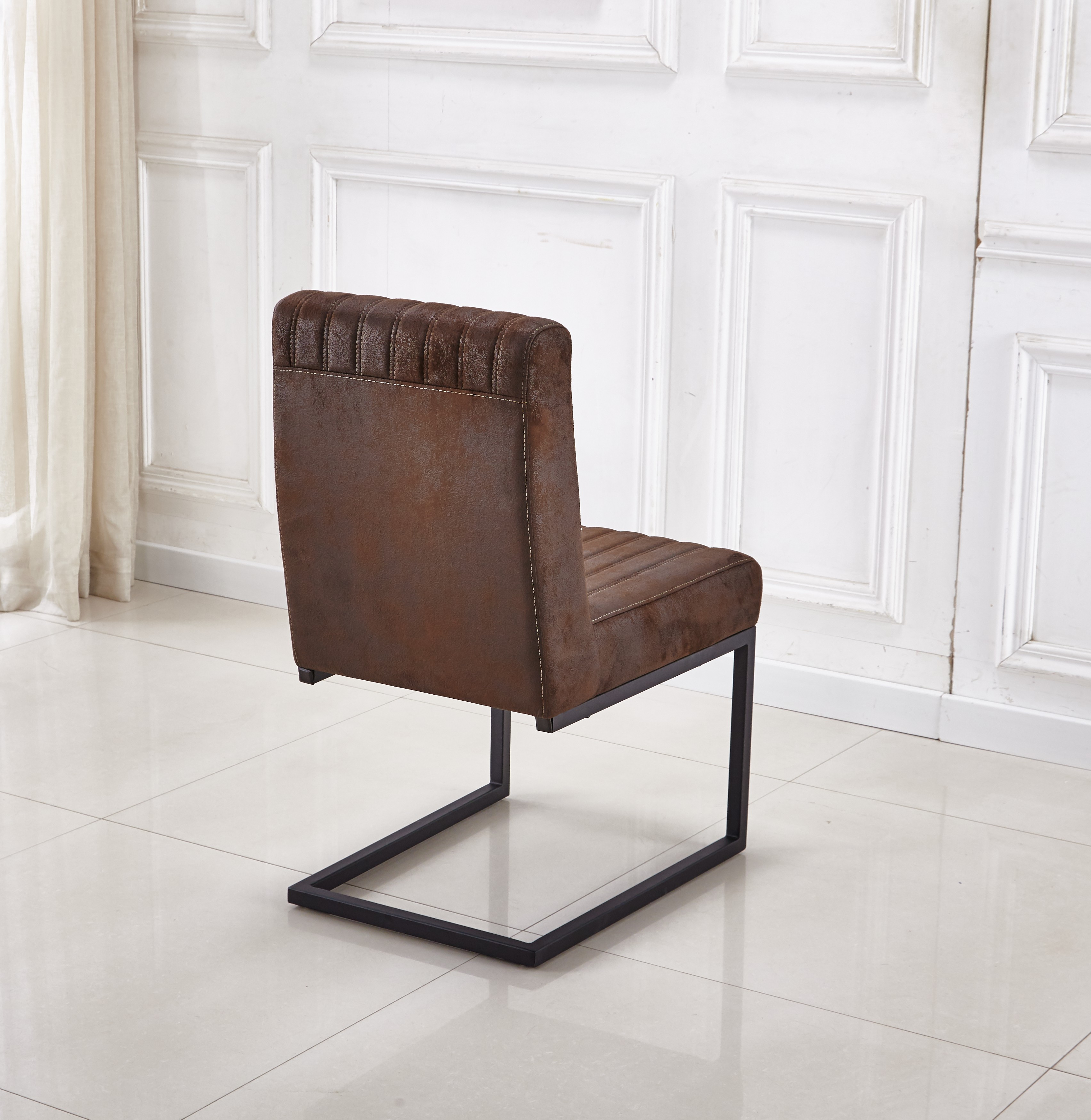 Metal frame good quality fabric upholstered dining chair