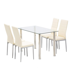 manufacture direct supply antique tempered glass dining table chairs