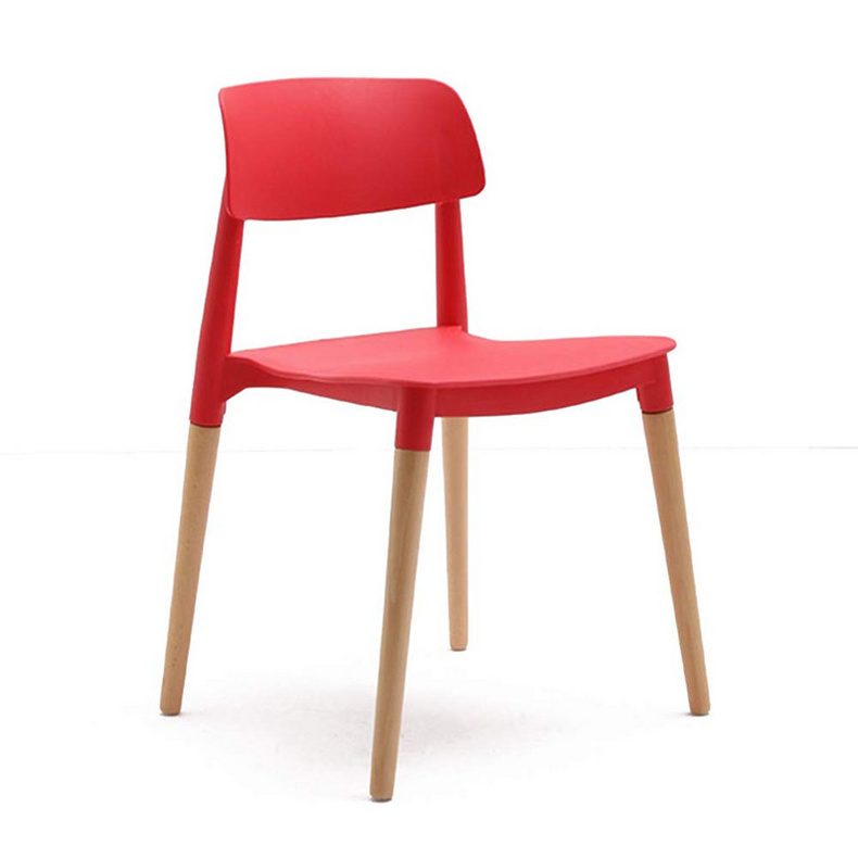 mid back modern design plastic dining chair with solid legs