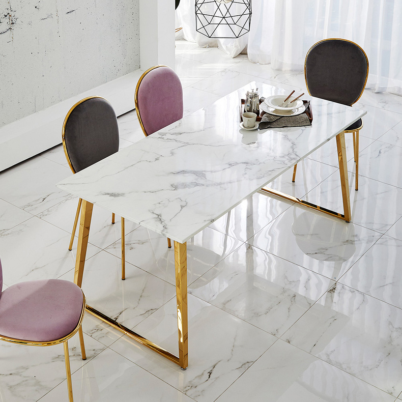 RIS Dining TableB + Gold Chair