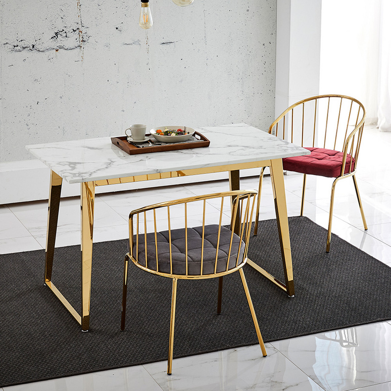 RIS Dining TableB + Gold Chair