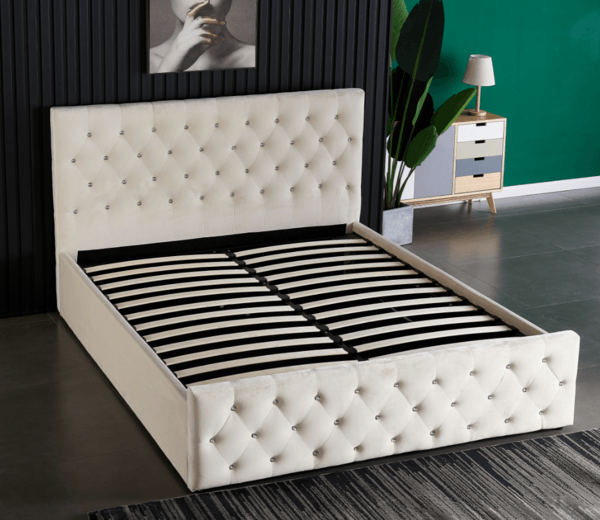 velvet bed with storage