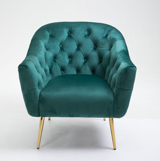 Hot Velvet Armchair with buttons on the front back