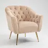 Hot Velvet Armchair with buttons on the front back