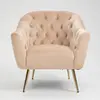 Hot Velvet Armchair with buttons on the front back