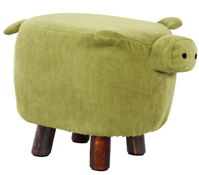 Cute Green Children's Pig Stool