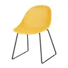 modern armless little plastic dining chair with metal base