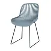 contemporary high back plastic dining chair with metal base