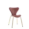 latest design modern butterfly back plastic dining chair with fabric half covered