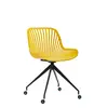 contemporary high back swivel plastic dining chair with wheels