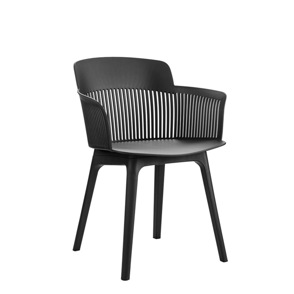New design nordic style plastic dining chair with armrest