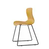 modern simple design plastic dining cafe chair with metal base