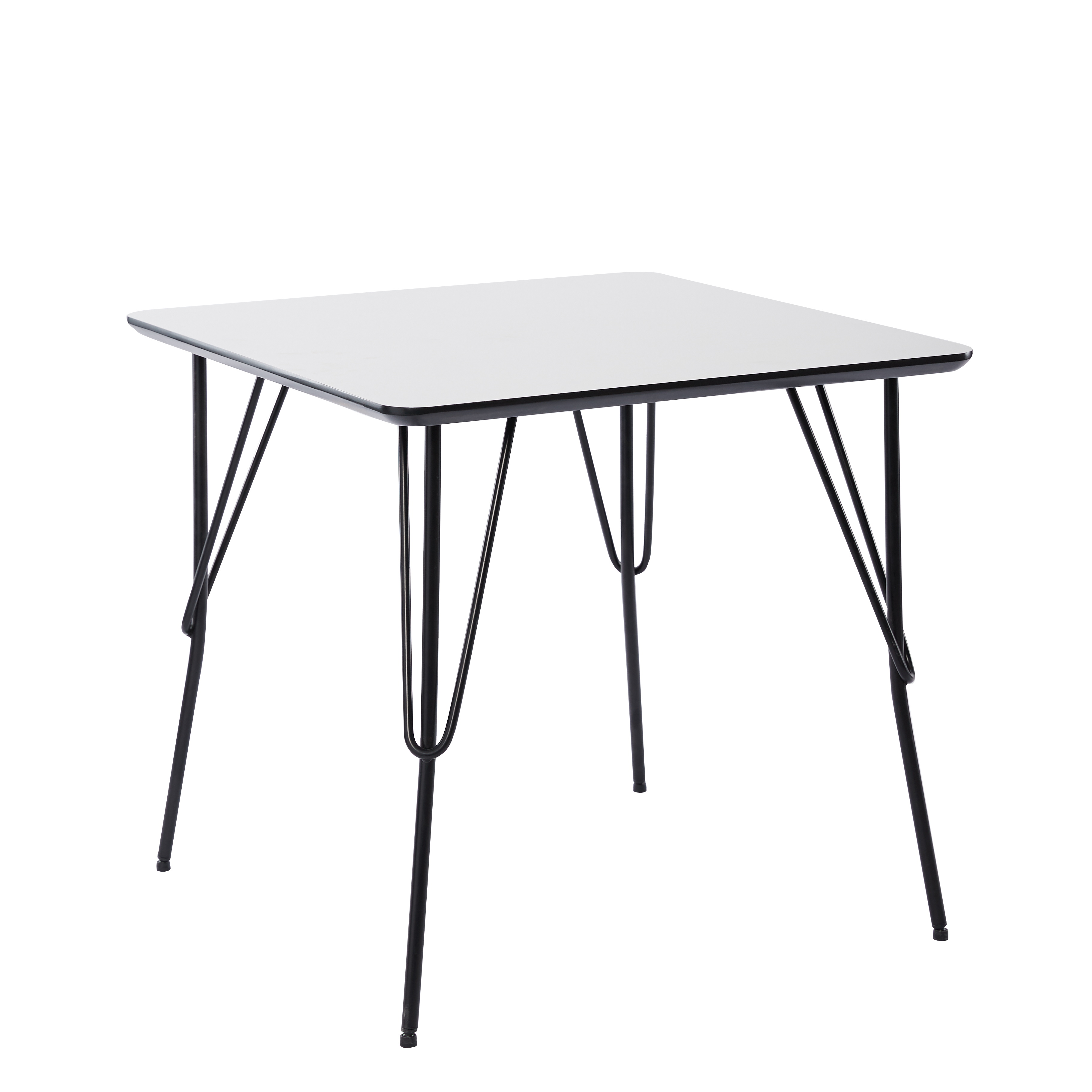 Scandinavian style table with metal legs