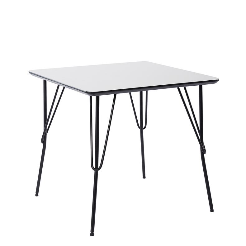 Scandinavian style table with metal legs