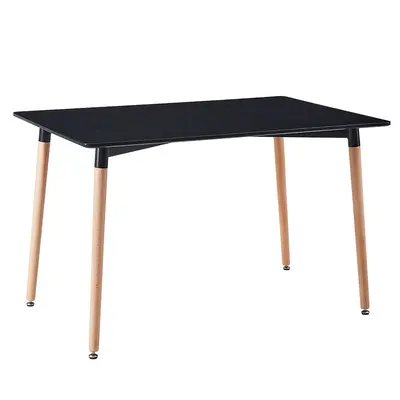modern luxury nordic design square dining table with solid wood legs