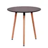 Modern Round Table with Wood Legs for Kitchen Living Room Leisure Pedestal Table