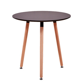 Modern Round Table with Wood Legs for Kitchen Living Room Leisure Pedestal Table