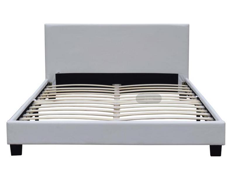 White PU bed with smart LED packed in one box