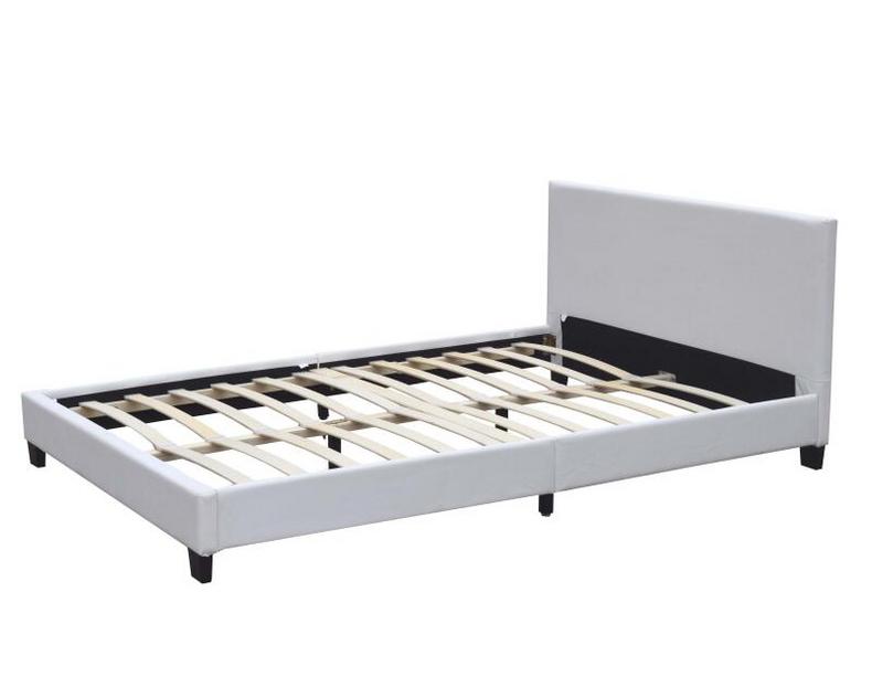 White PU bed with smart LED packed in one box