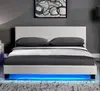 White PU bed with smart LED packed in one box