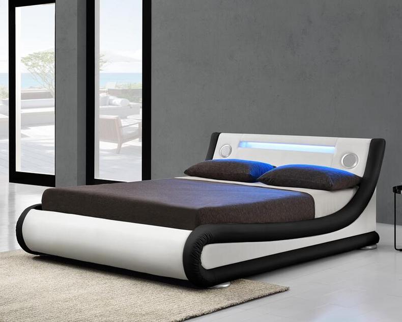 talian design newest style LED  PU bed with Gas Lift