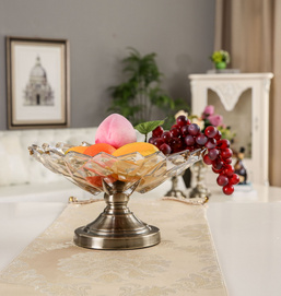 Convenient domestic casual crystal glass dish for fruit