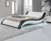 Modern Design Popular PU bed with LED on Side Board