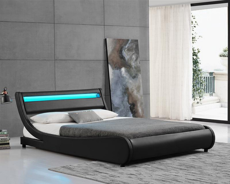 Curve shape PU bed with LED