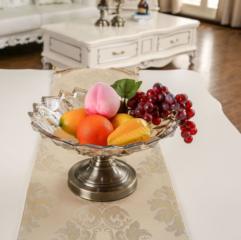 Convenient domestic casual crystal glass dish for fruit