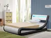 Modern curve design Single PU bed with led on Headboard