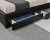 Black PU storage bed with LED on headboard