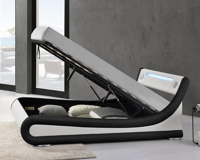 talian design newest style LED  PU bed with Gas Lift