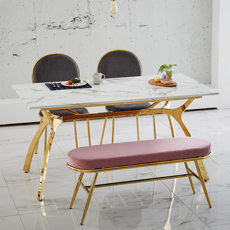 RIS Dining TableC + Gold Chair