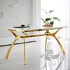 RIS Dining TableC + Gold Chair