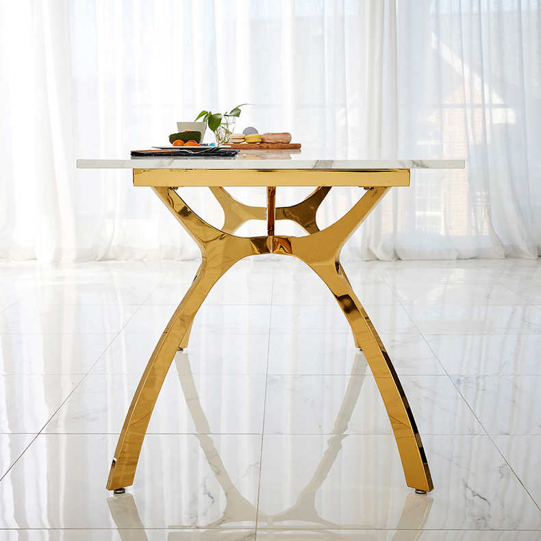 RIS Dining TableC + Gold Chair